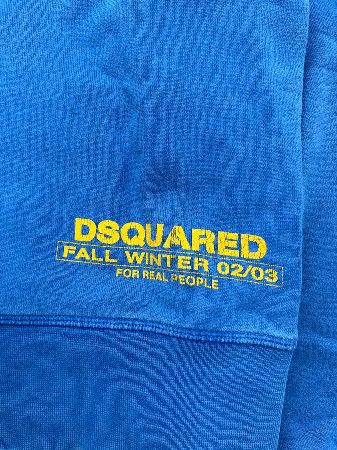 AW2002 Dsquared2 Blue Hussel Distressed Hoodie ayRlThe 7