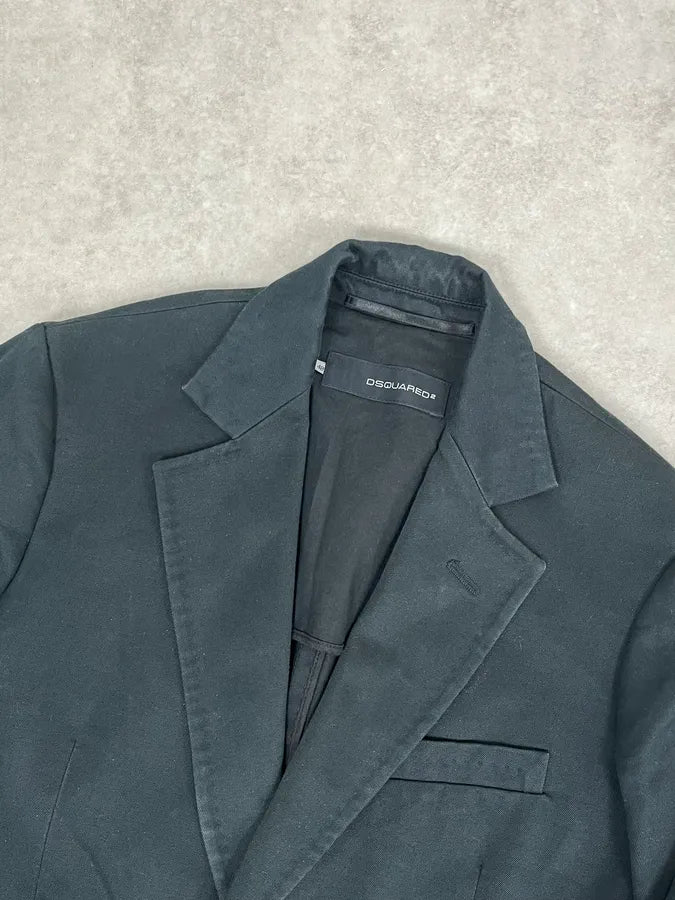 AW2003 Dsquared2 Black Denim Pocket Blazer Jacket fTTUocX 4