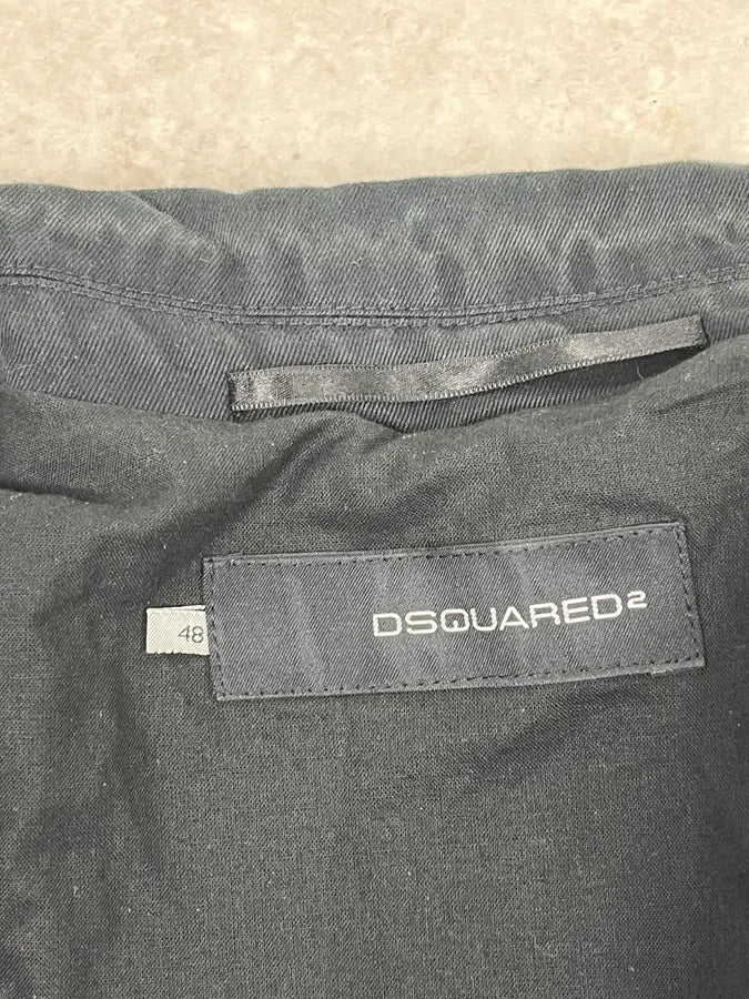 AW2003 Dsquared2 Black Denim Pocket Blazer Jacket fTTUocX 8