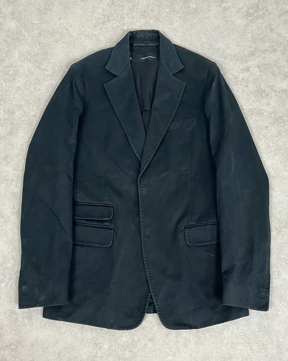 AW2003 Dsquared2 Black Denim Pocket Blazer Jacket fTTUocX 0