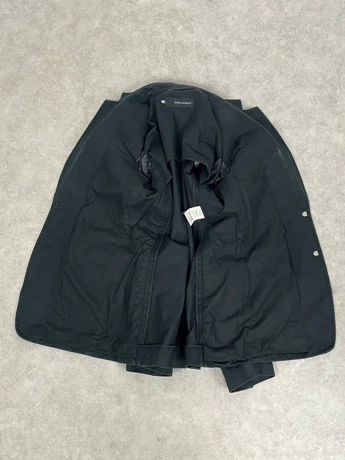 AW2003 Dsquared2 Black Denim Pocket Blazer Jacket fTTUocX 7