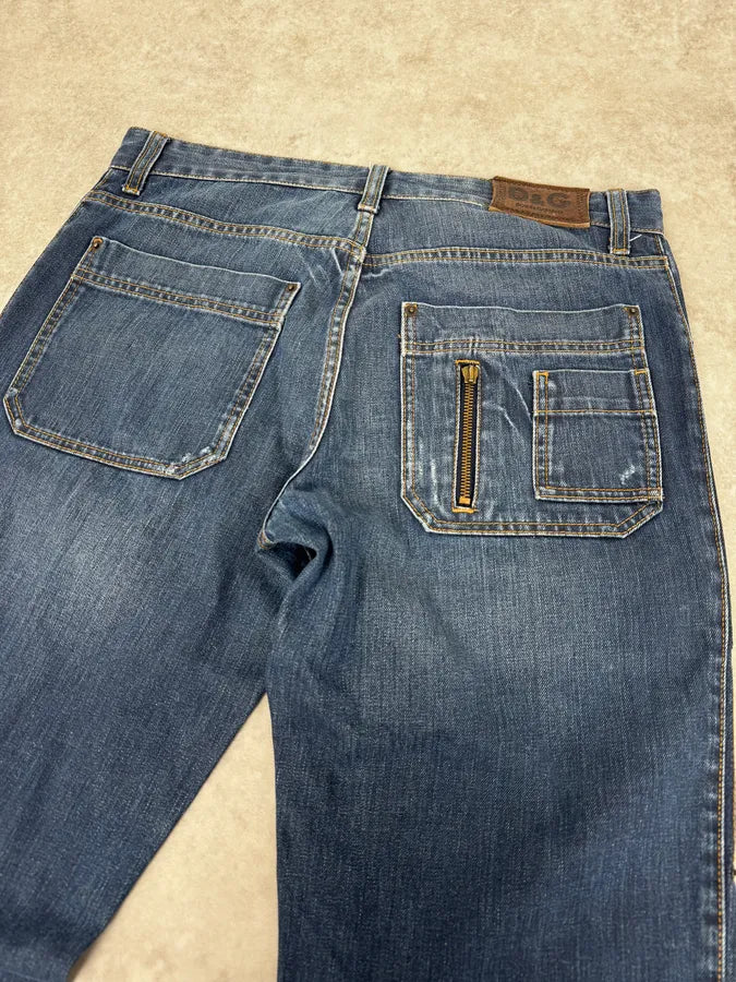 FW06 Dolce & Gabbana Blue Flat Pockets Jeans gNflHvK 6