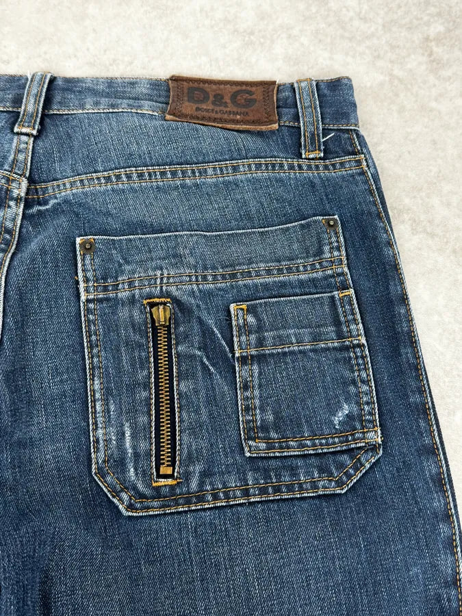 FW06 Dolce & Gabbana Blue Flat Pockets Jeans gNflHvK 8