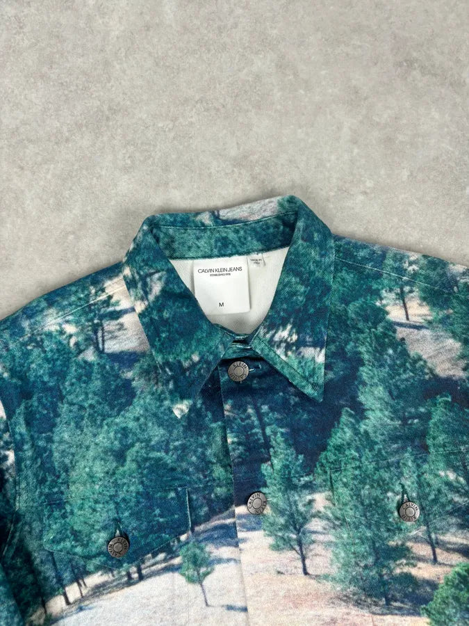 AW2018 Calvin Klein Printed Landscape Scene Graphic Denim Jacket KdsbWWP 3
