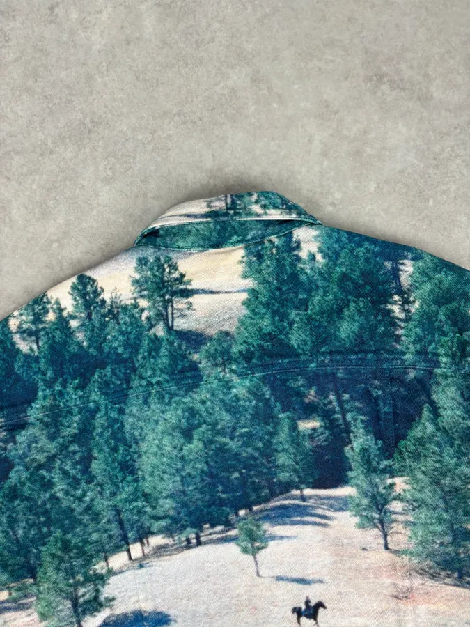 AW2018 Calvin Klein Printed Landscape Scene Graphic Denim Jacket KdsbWWP 5