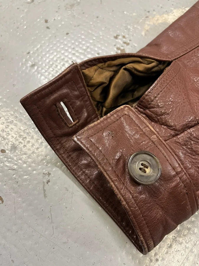 FW1986 Giorgio Armani Brown Leather Bomber Jacket gzJLPLW 11