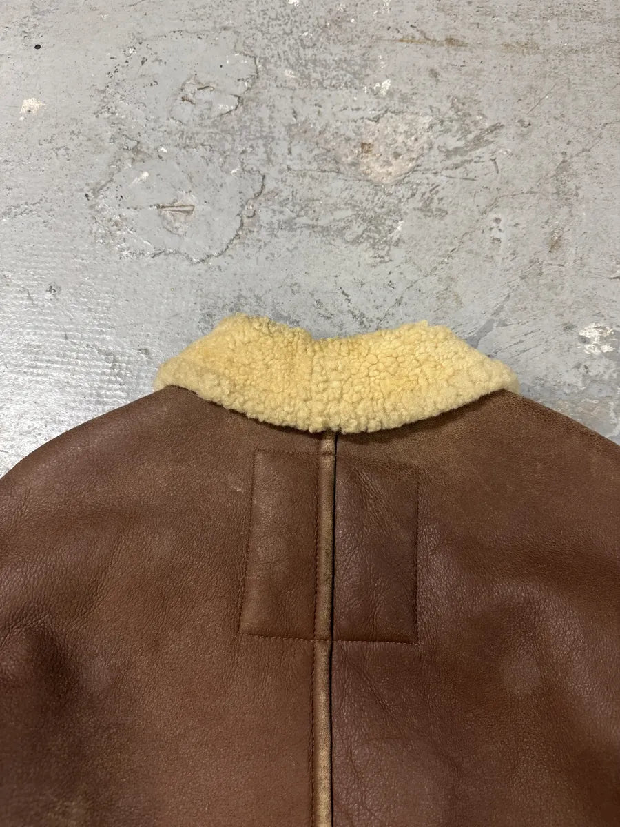FW1987 Emporio Armani Brown Shearling Bomber Aviator Jacket (L/XL) 11