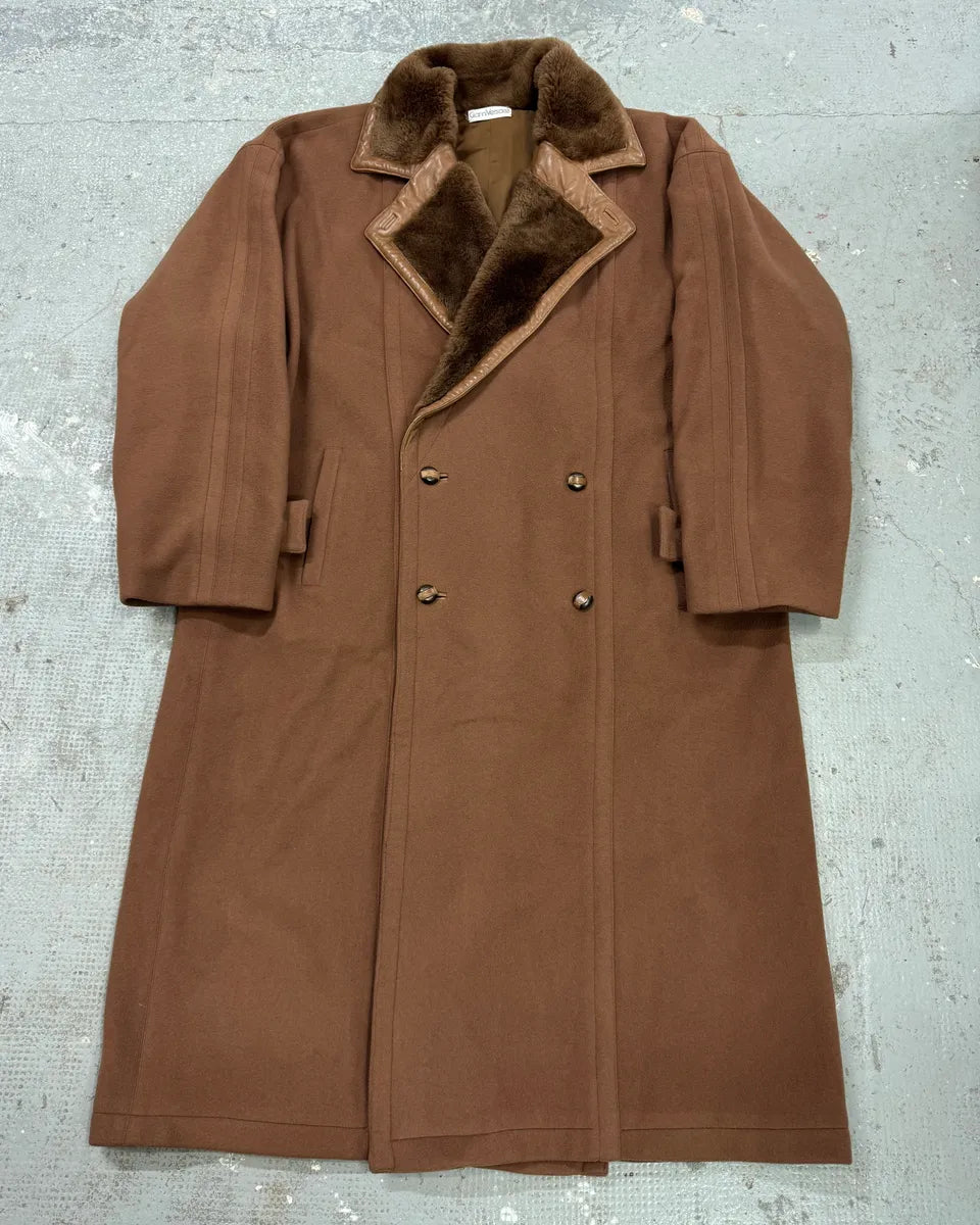 FW1988 Gianni Versace Camel Wool Trench Coat nhmneEJ 0