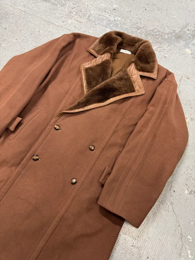 FW1988 Gianni Versace Camel Wool Trench Coat nhmneEJ 1