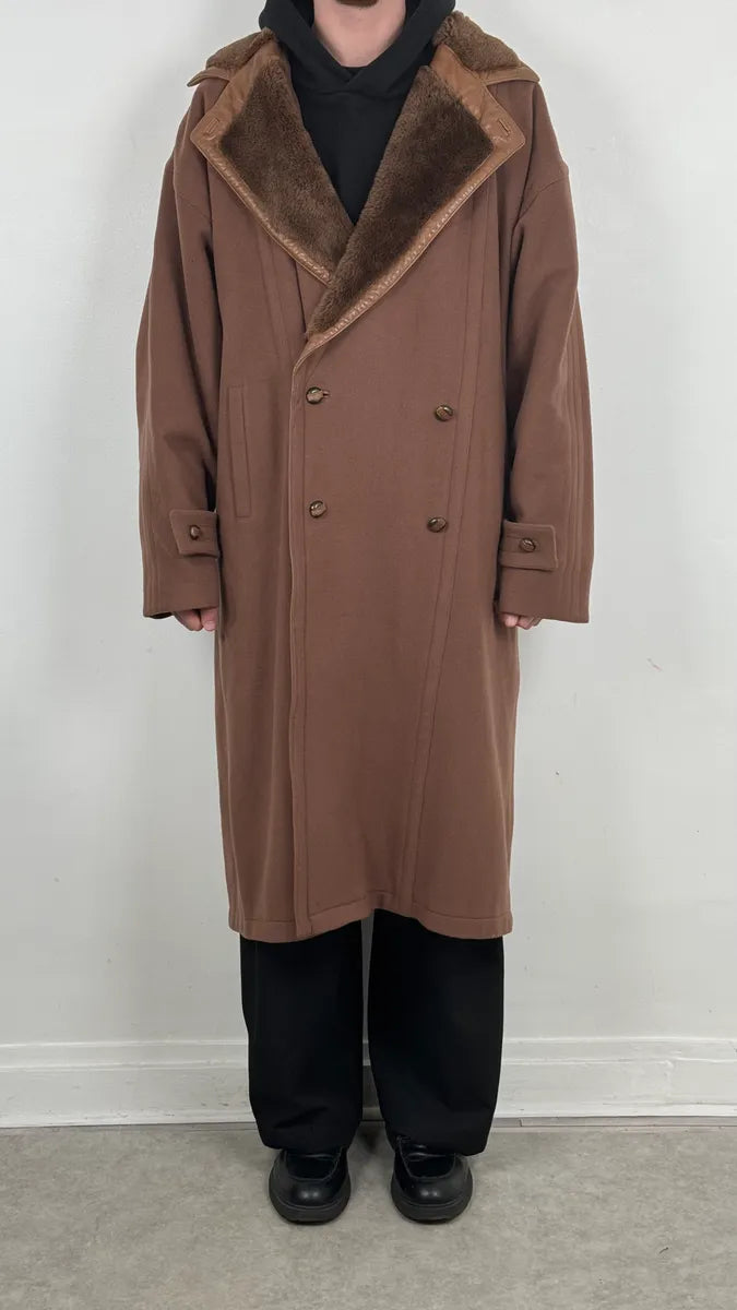 FW1988 Gianni Versace Camel Wool Trench Coat nhmneEJ 1
