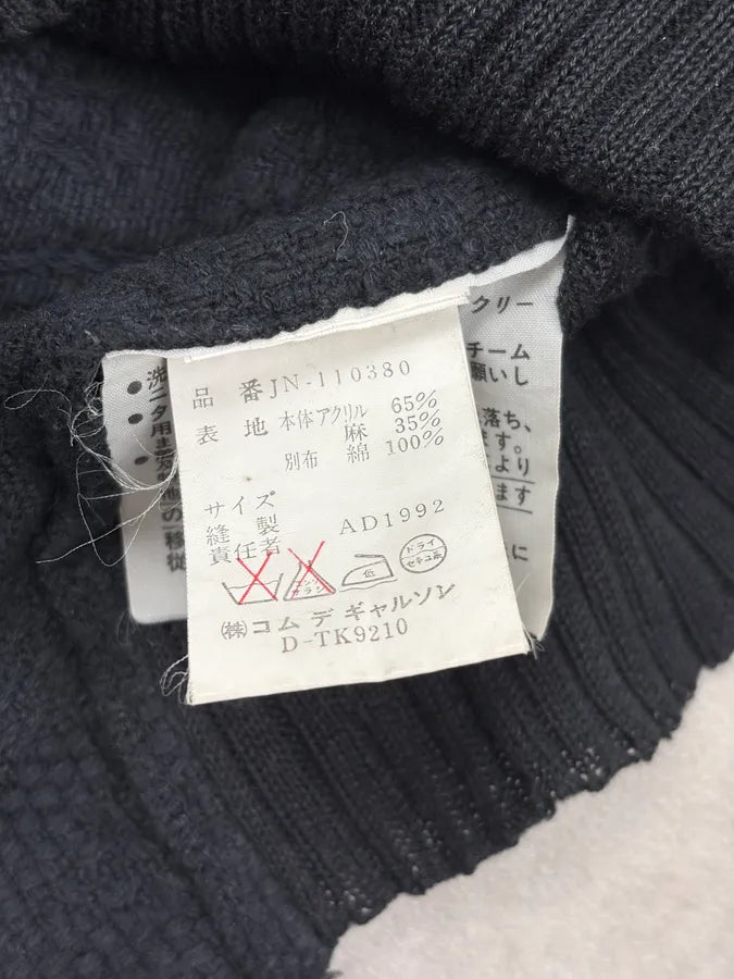 FW1992 Junya Watanabe Black Textured Linen V-Neck T-Shirt SQtAscU 7