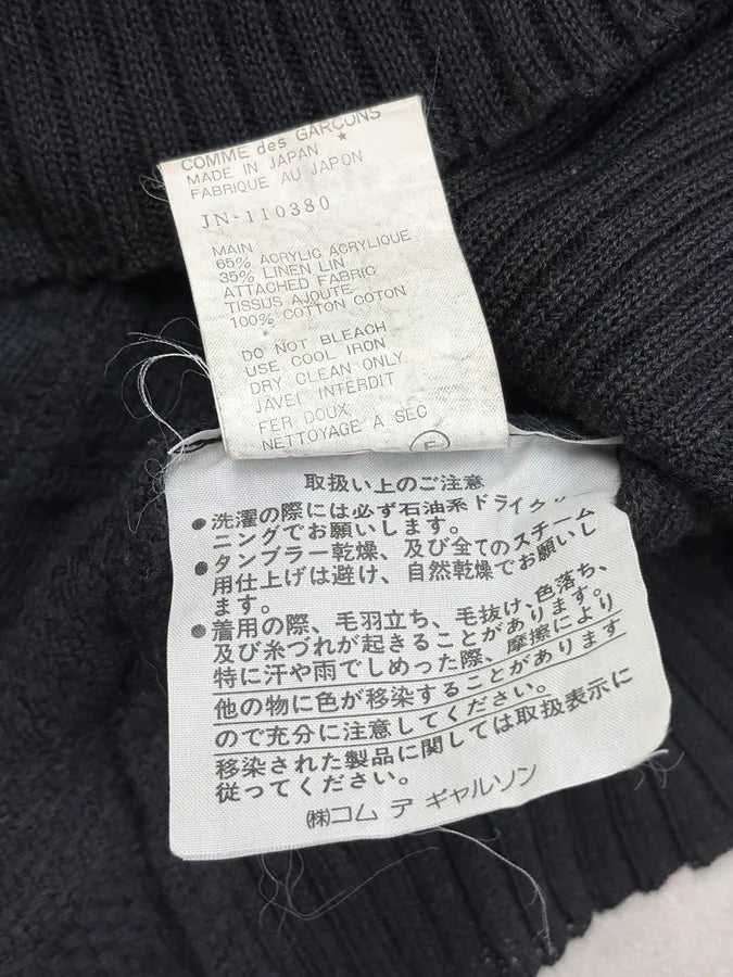 FW1992 Junya Watanabe Black Textured Linen V-Neck T-Shirt SQtAscU 8