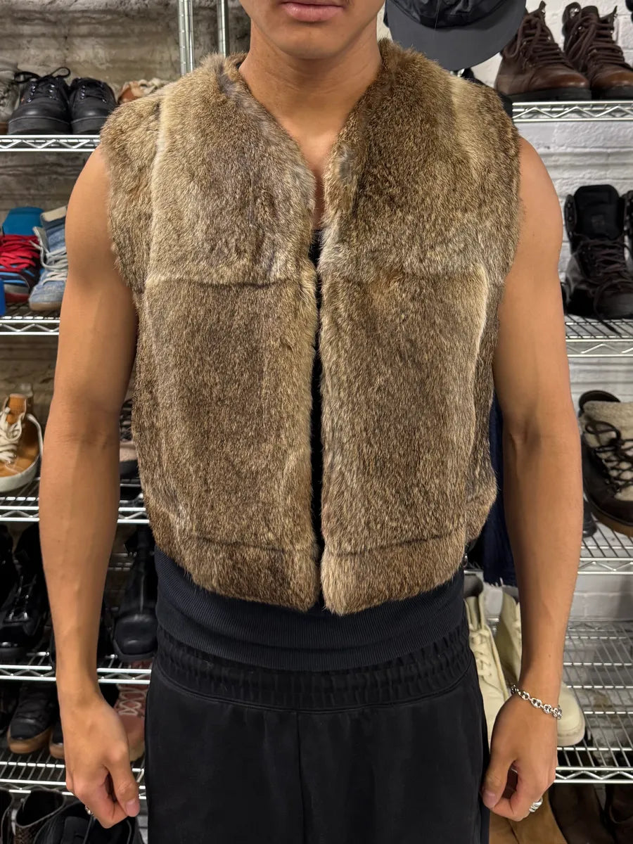 FW1993 Miu Miu Rabbit Fur Camel Vest tWdKSbP 2