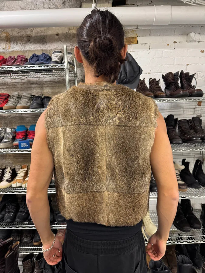 FW1993 Miu Miu Rabbit Fur Camel Vest tWdKSbP 3