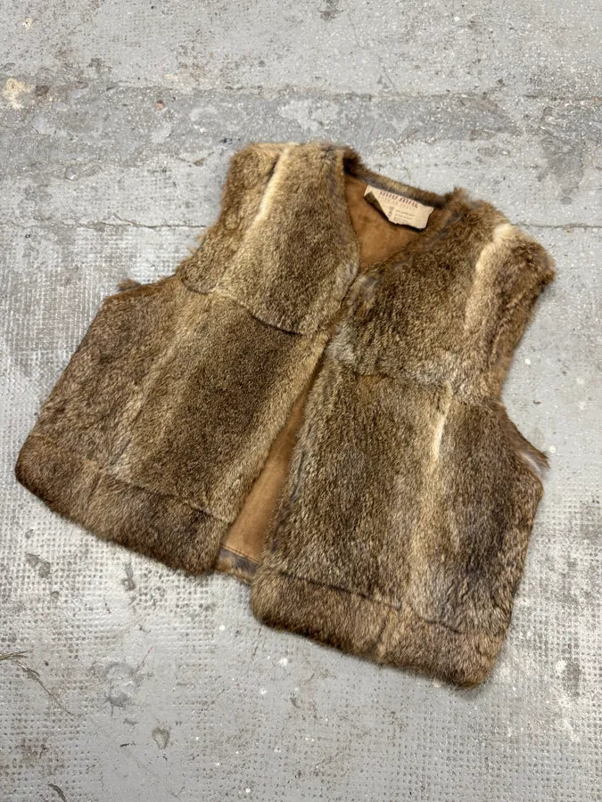 FW1993 Miu Miu Rabbit Fur Camel Vest tWdKSbP 6