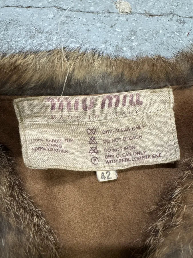 FW1993 Miu Miu Rabbit Fur Camel Vest tWdKSbP 9