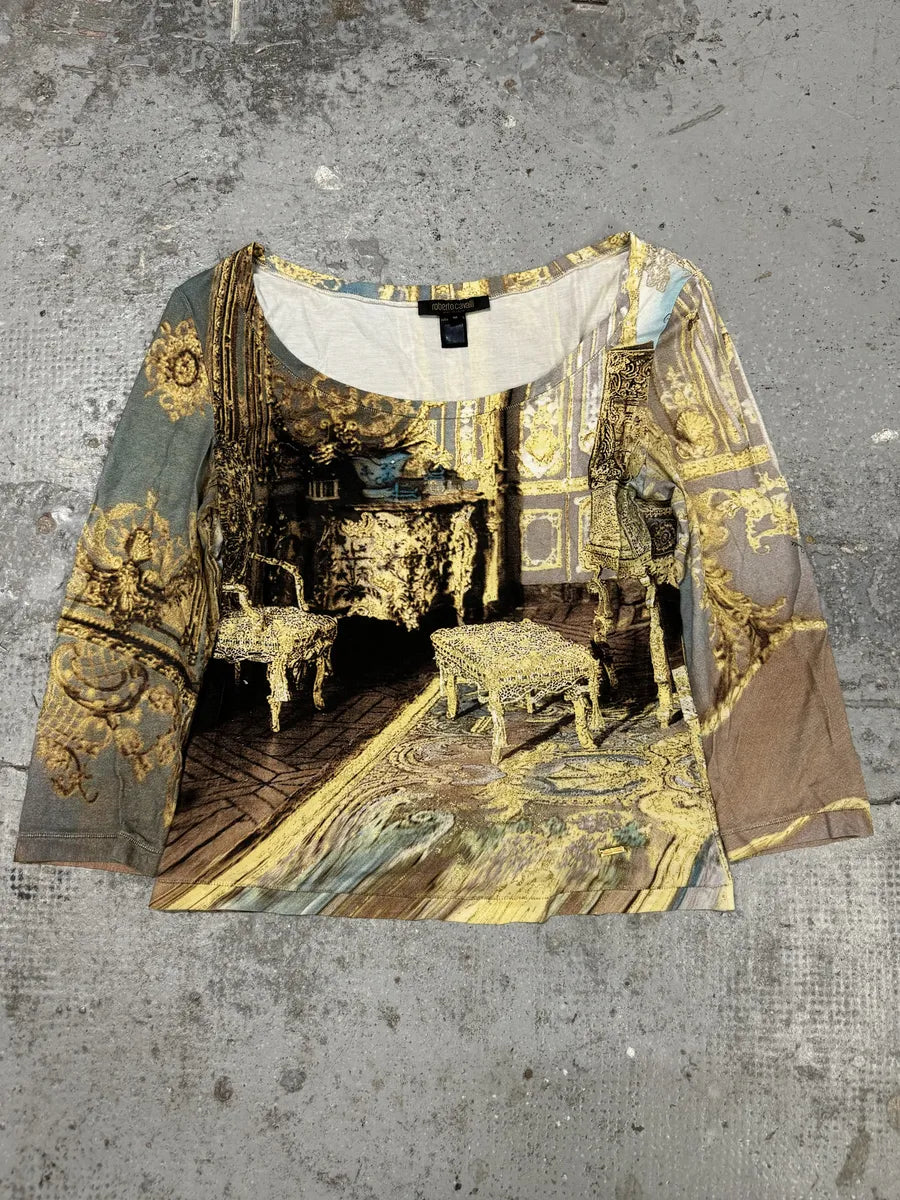 FW1994 Roberto Cavalli Medieval Chair Dynastie Longsleeves Top eTTYXil 0