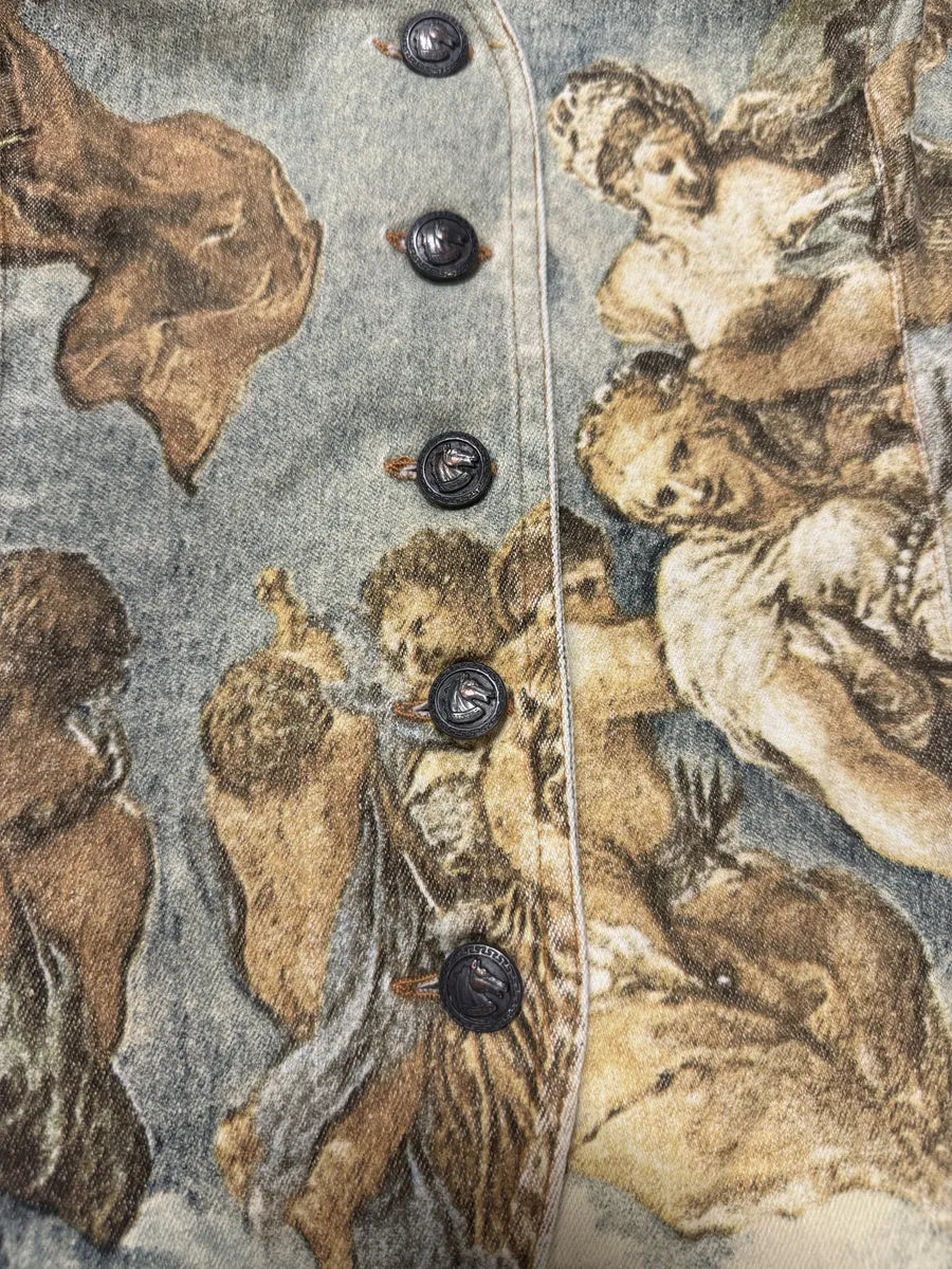 FW1994 Roberto Cavalli Renaissance Royal Print Buttoned Set BUtKzkj 4