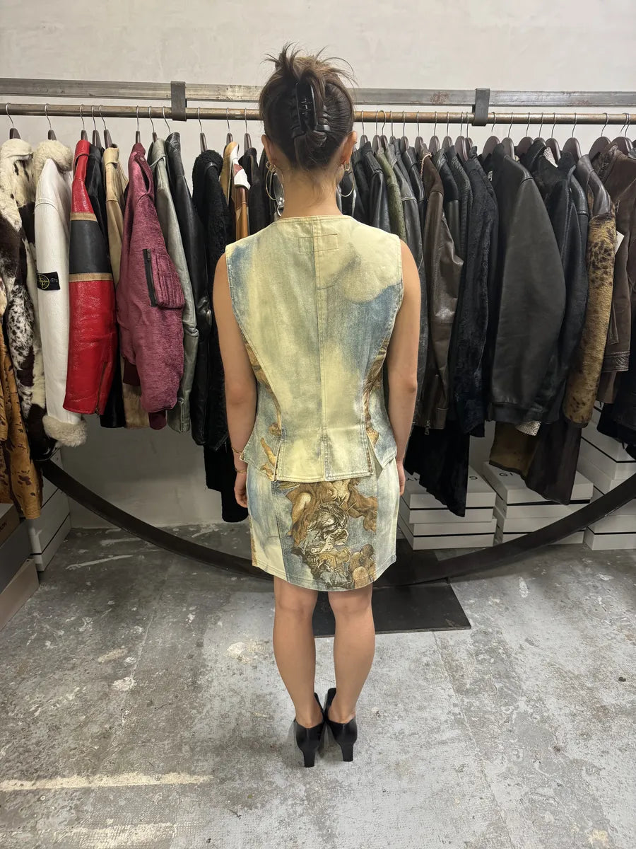 FW1994 Roberto Cavalli Renaissance Royal Print Buttoned Vest (S) kbgHbAB 3