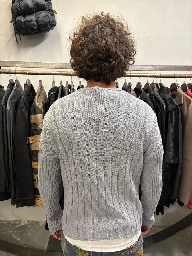 FW1995 Dolce & Gabbana Grey Wool V-Neck Sweater (M) cKfofKg 2