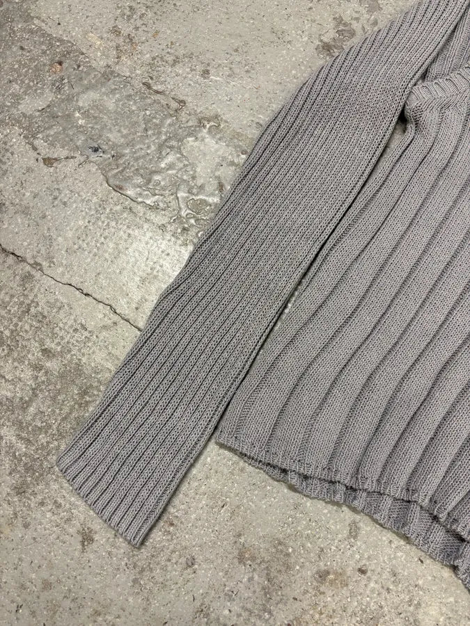 FW1995 Dolce & Gabbana Grey Wool V-Neck Sweater (M) cKfofKg 6