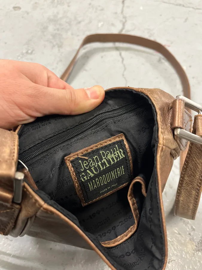 FW1995 Jean Paul Gaultier Dietrich Brown Leather Shoulder Bag YchXoLS 10