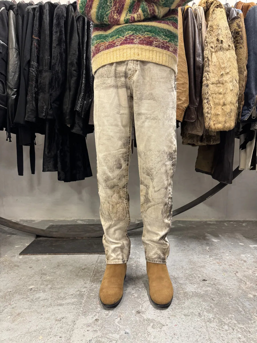 FW1995 Roberto Cavalli Prima Linea Medieval Print Pants (XS/S) nPuniFi 1