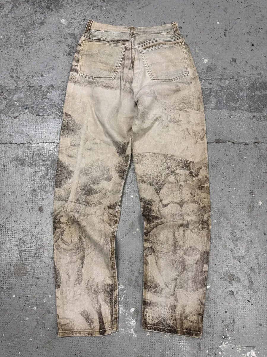 FW1995 Roberto Cavalli Prima Linea Medieval Print Pants (XS/S) nPuniFi 4