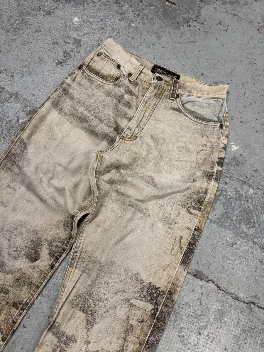 FW1995 Roberto Cavalli Prima Linea Medieval Print Pants (XS/S) nPuniFi 6