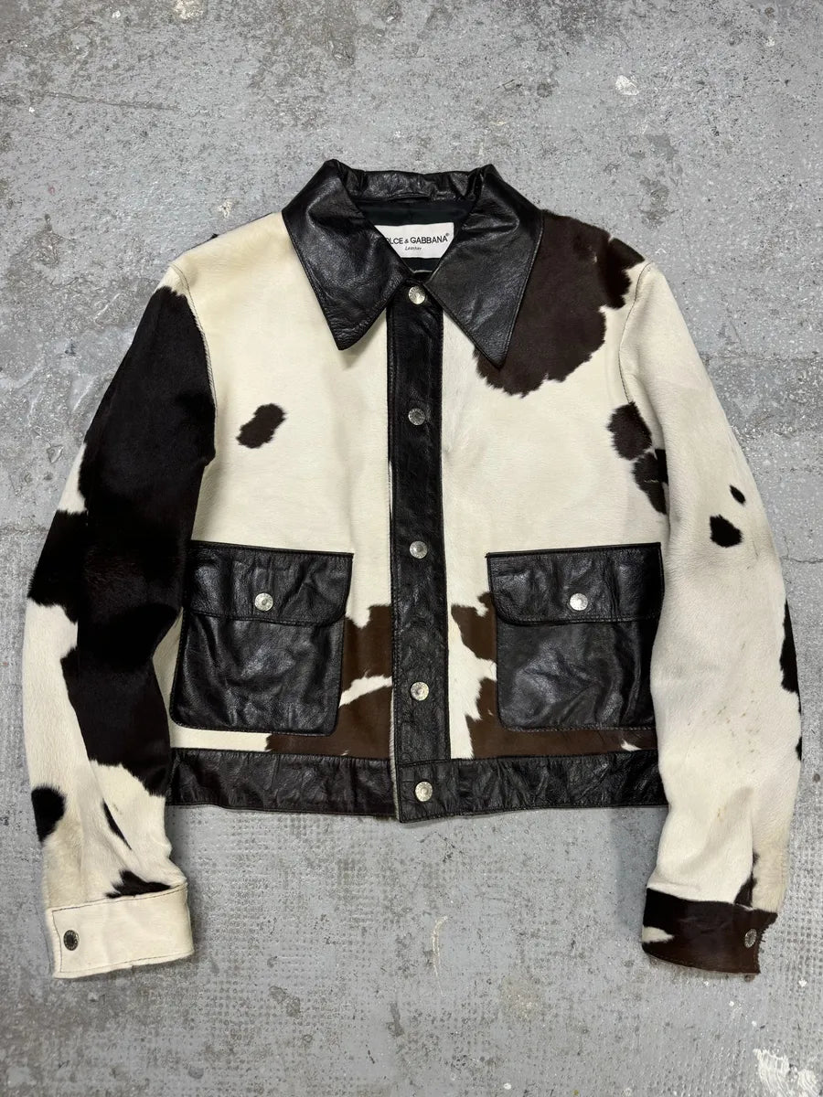 FW1996 Dolce & Gabbana Pony Hair Cow Effect Leather Jacket (S/M) SExLSUT 0