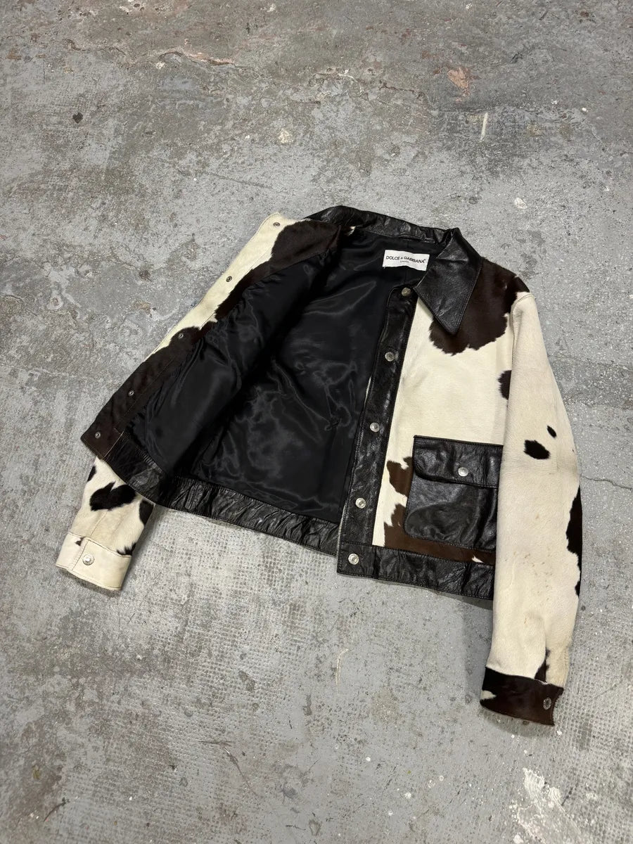 FW1996 Dolce & Gabbana Pony Hair Cow Effect Leather Jacket (S/M) SExLSUT 3