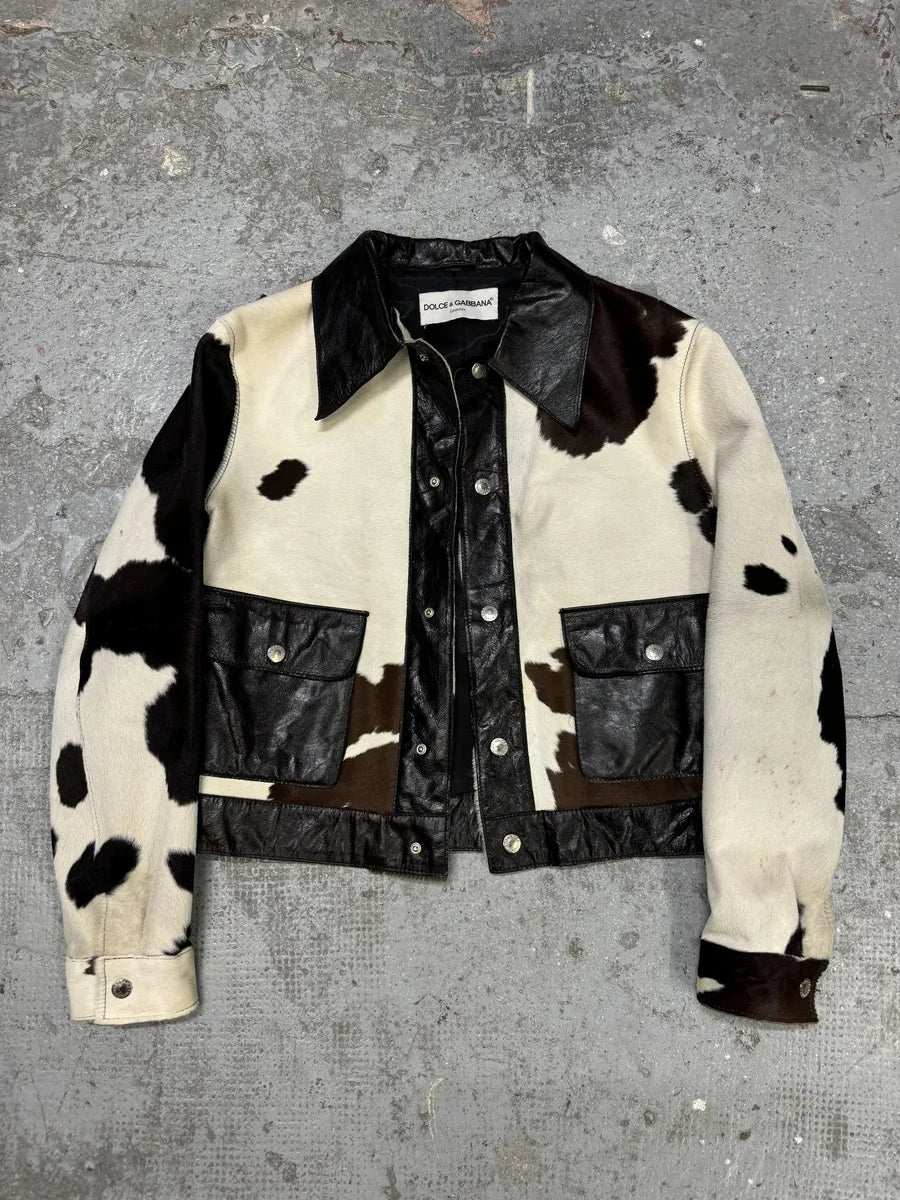 FW1996 Dolce & Gabbana Pony Hair Cow Effect Leather Jacket (S/M) SExLSUT 4