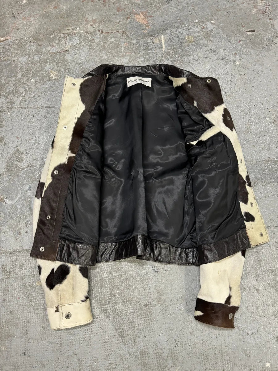 FW1996 Dolce & Gabbana Pony Hair Cow Effect Leather Jacket (S/M) SExLSUT 5