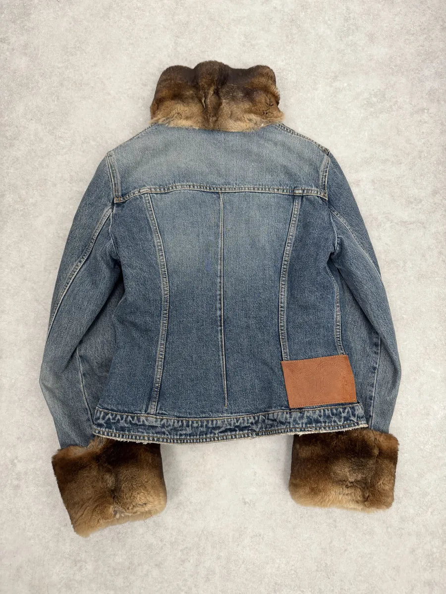FW1998 Dolce & Gabbana Blue Denim & Fur Jacket ExuvSiC 1