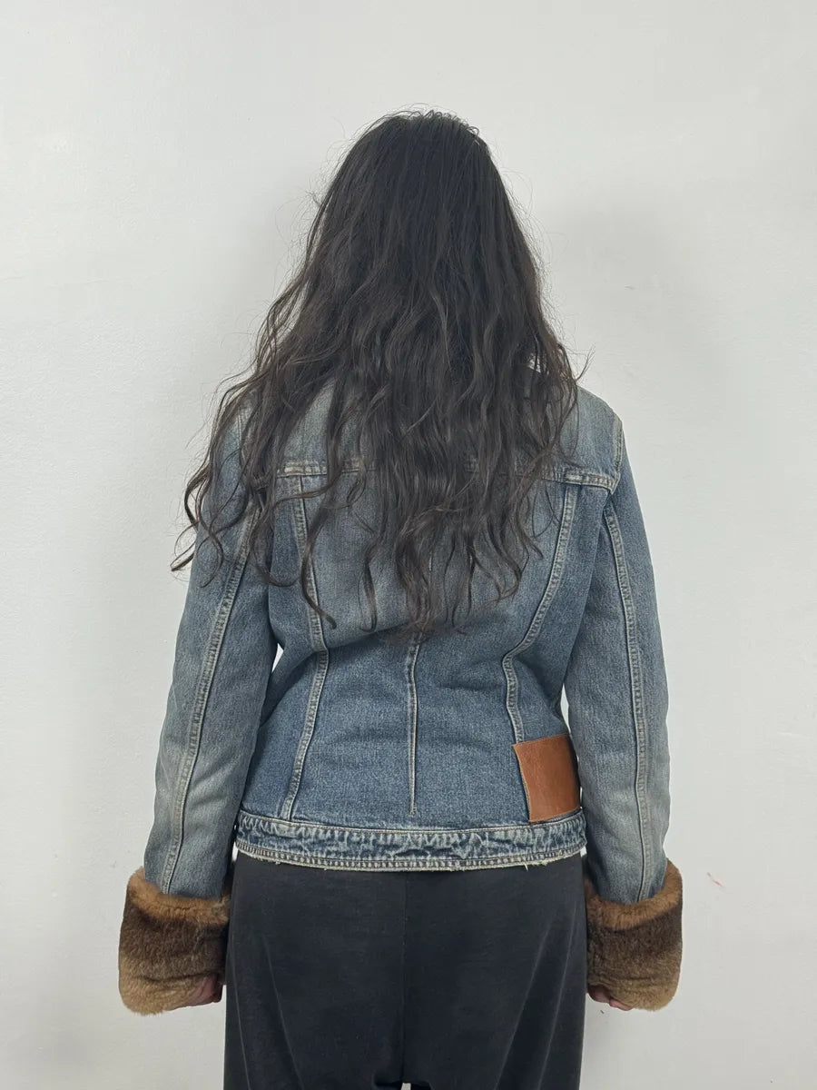 FW1998 Dolce & Gabbana Blue Denim & Fur Jacket ExuvSiC 10