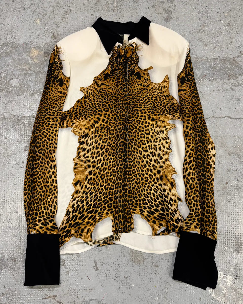 FW1998 Jean Paul Gaultier Leopard White Shirt mzbandu 0