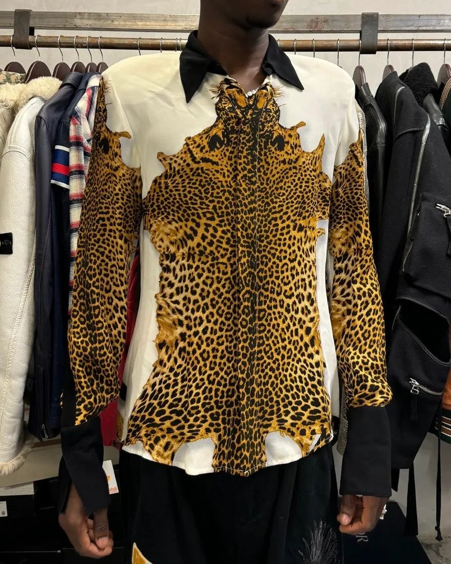 FW1998 Jean Paul Gaultier Leopard White Shirt mzbandu 1