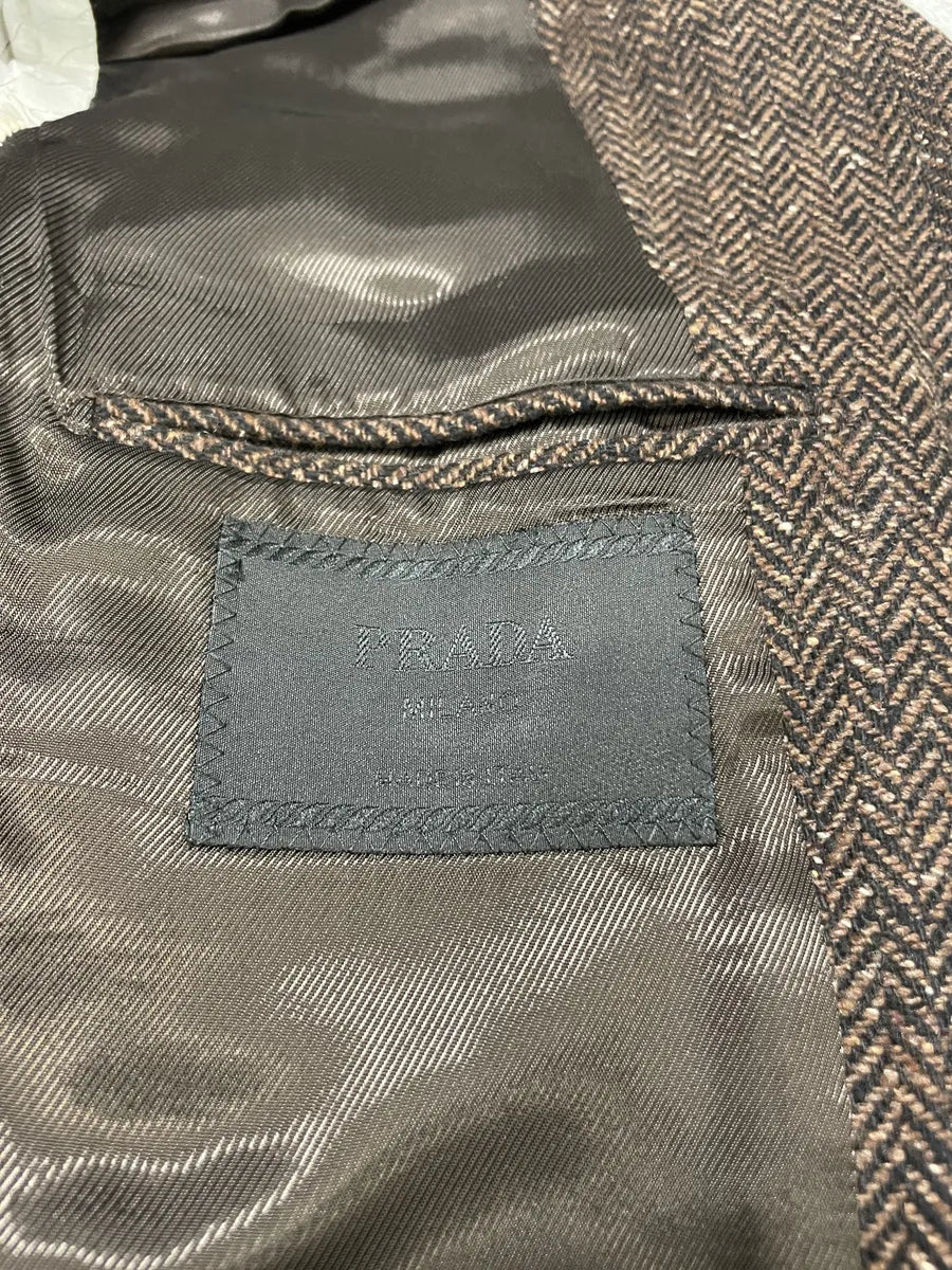 FW1998 Prada Cashmere Brown Blazer Jacket (L) 9