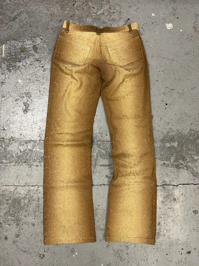 FW1998 Roberto Cavalli Beige Gold Python Effect Pants lQhjpIM 1