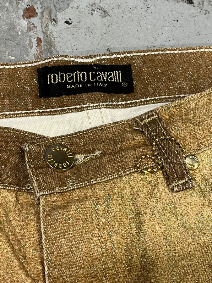 FW1998 Roberto Cavalli Beige Gold Python Effect Pants lQhjpIM 5