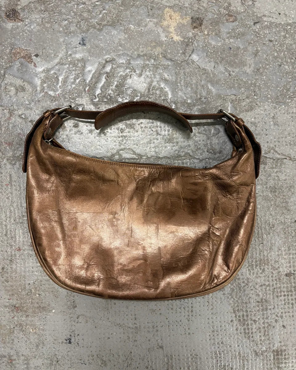 FW1999 Jean Paul Gaultier Marlene Dietrich Golden Brown Leather Bag lswgVsN 0