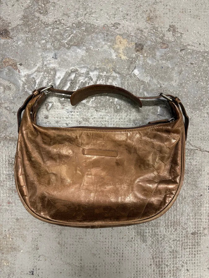 FW1999 Jean Paul Gaultier Marlene Dietrich Golden Brown Leather Bag lswgVsN 1