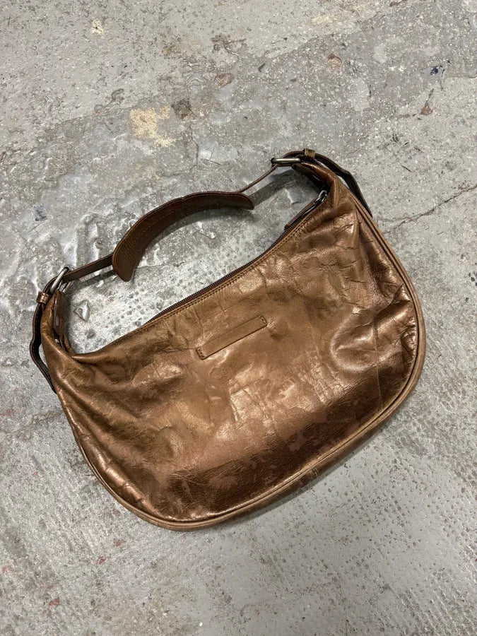 FW1999 Jean Paul Gaultier Marlene Dietrich Golden Brown Leather Bag lswgVsN 2