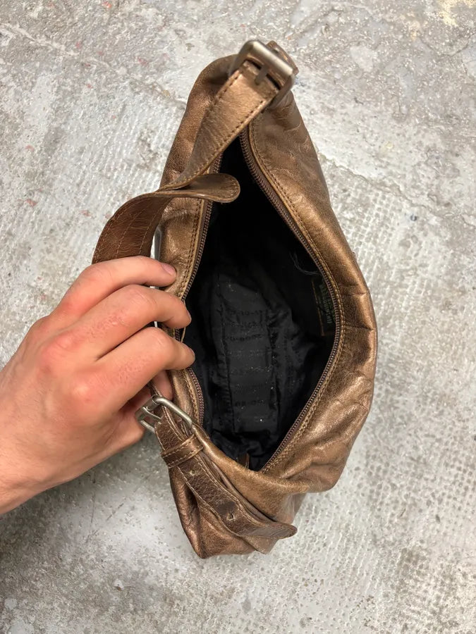 FW1999 Jean Paul Gaultier Marlene Dietrich Golden Brown Leather Bag lswgVsN 3