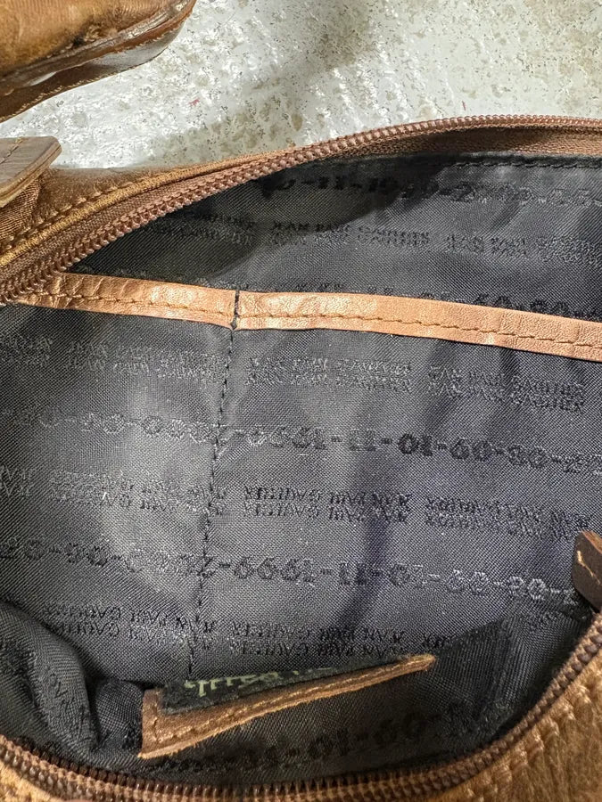 FW1999 Jean Paul Gaultier Marlene Dietrich Golden Brown Leather Bag lswgVsN 6