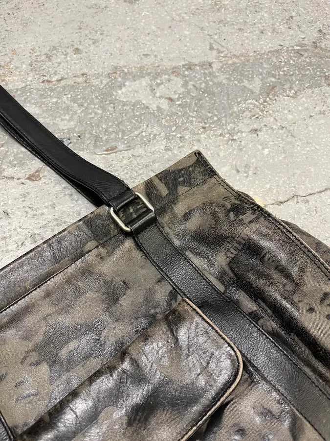 FW1999 Jean Paul Gaultier Marlene Dietrich Grey Leather Bag (OS) AdnhSWT 5