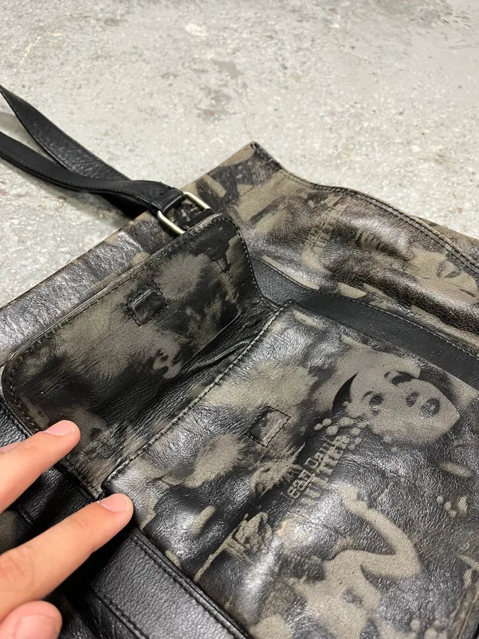 FW1999 Jean Paul Gaultier Marlene Dietrich Grey Leather Bag (OS) AdnhSWT 8