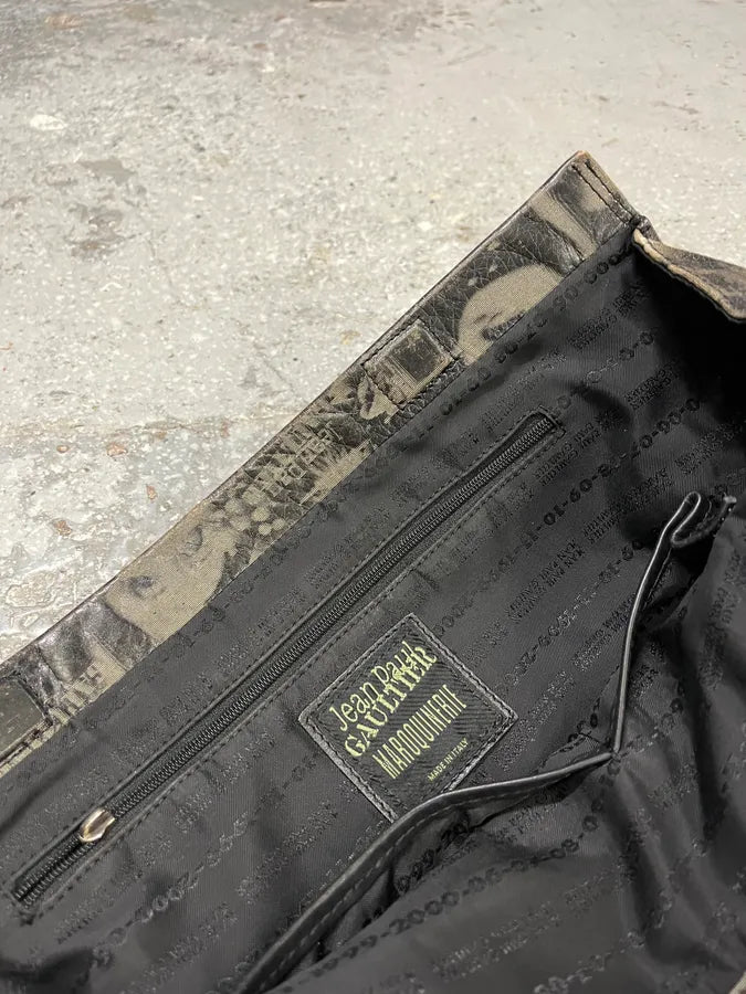 FW1999 Jean Paul Gaultier Marlene Dietrich Grey Leather Bag (OS) AdnhSWT 9