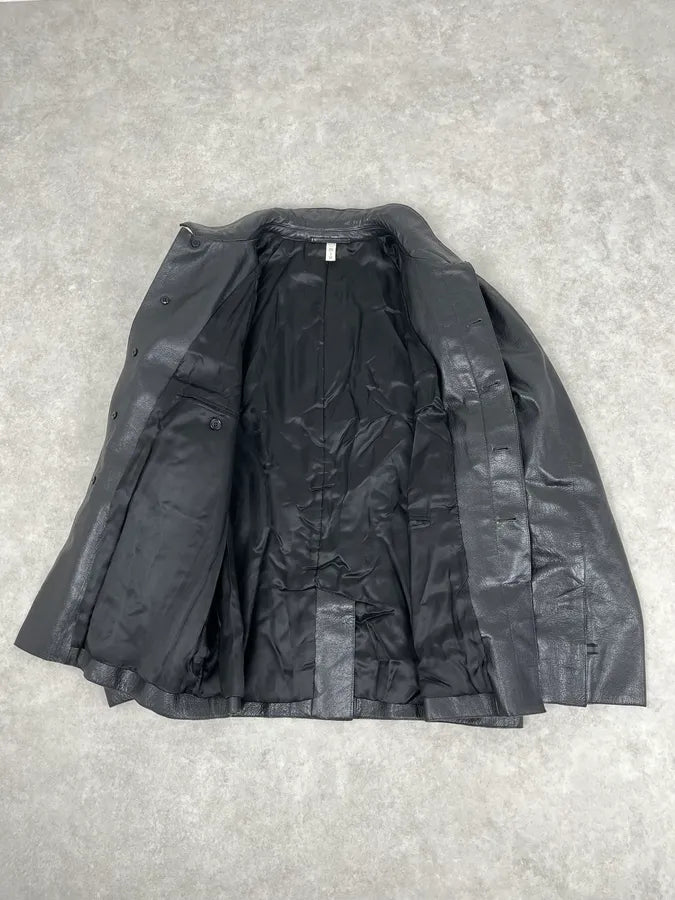 FW1999 Miu Miu Black Premium Leather Buttoned Jacket ycdwbSA 8