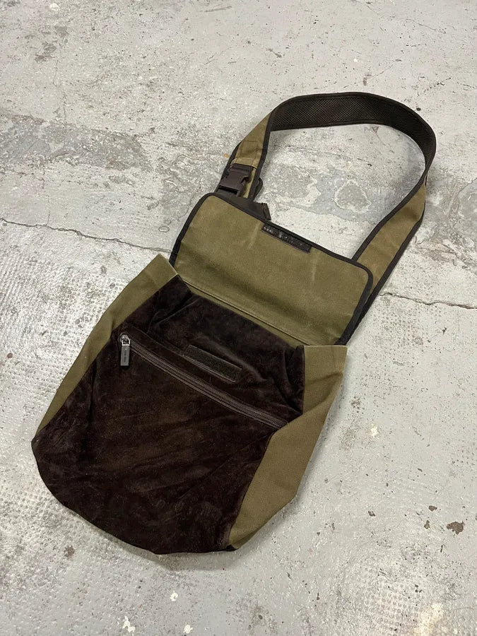 FW1999 Miu Miu Canvas & Suede Brown Leather Shoulder Bag GMbMdPn 6